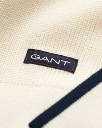 Geribde katoenen trui met ronde hals