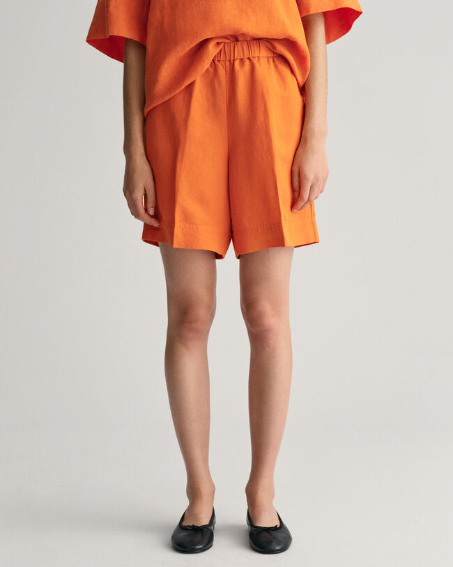 Relaxed Fit Pull-On short van linnenmix