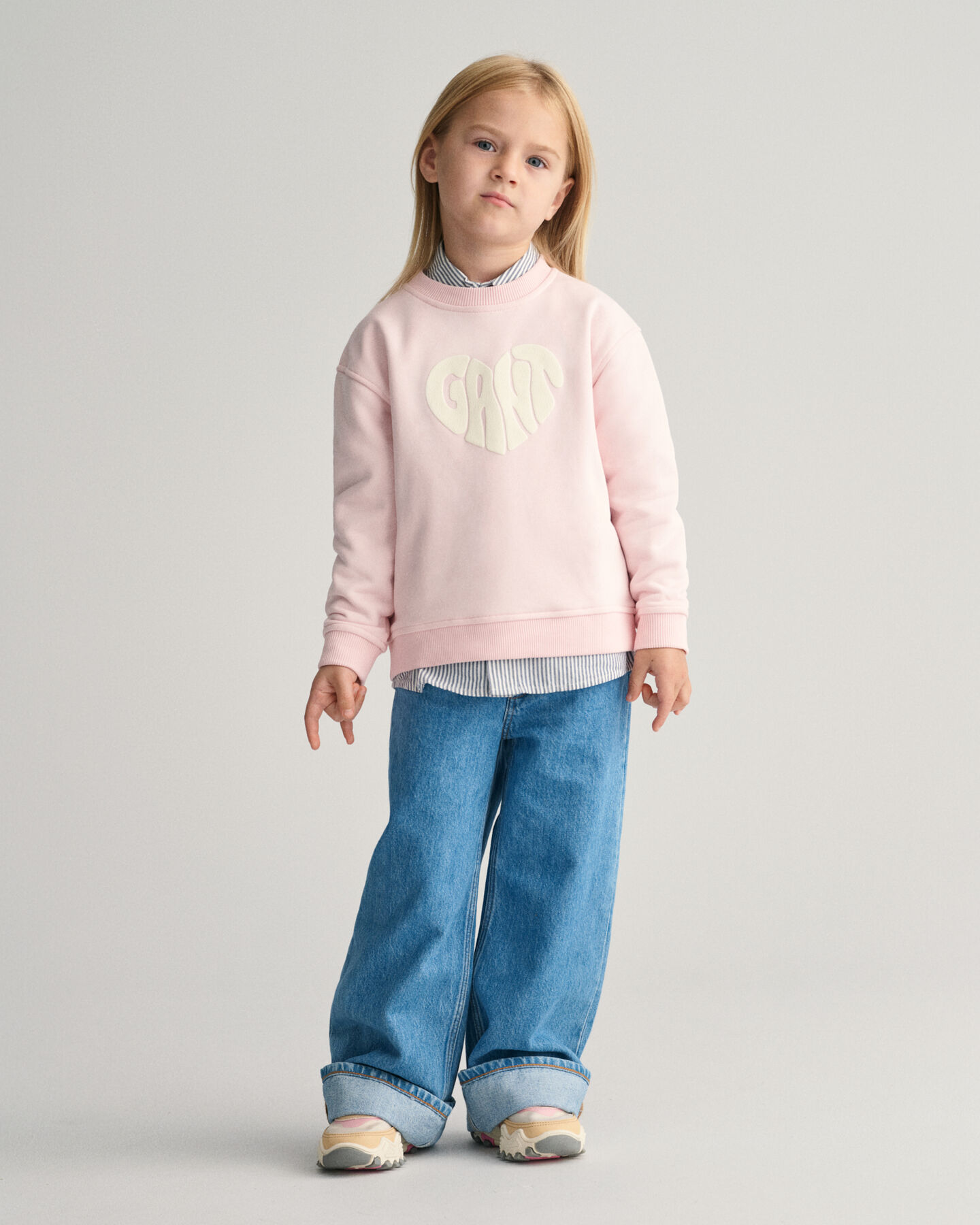 Girls Heart Graphic sweatshirt met ronde hals