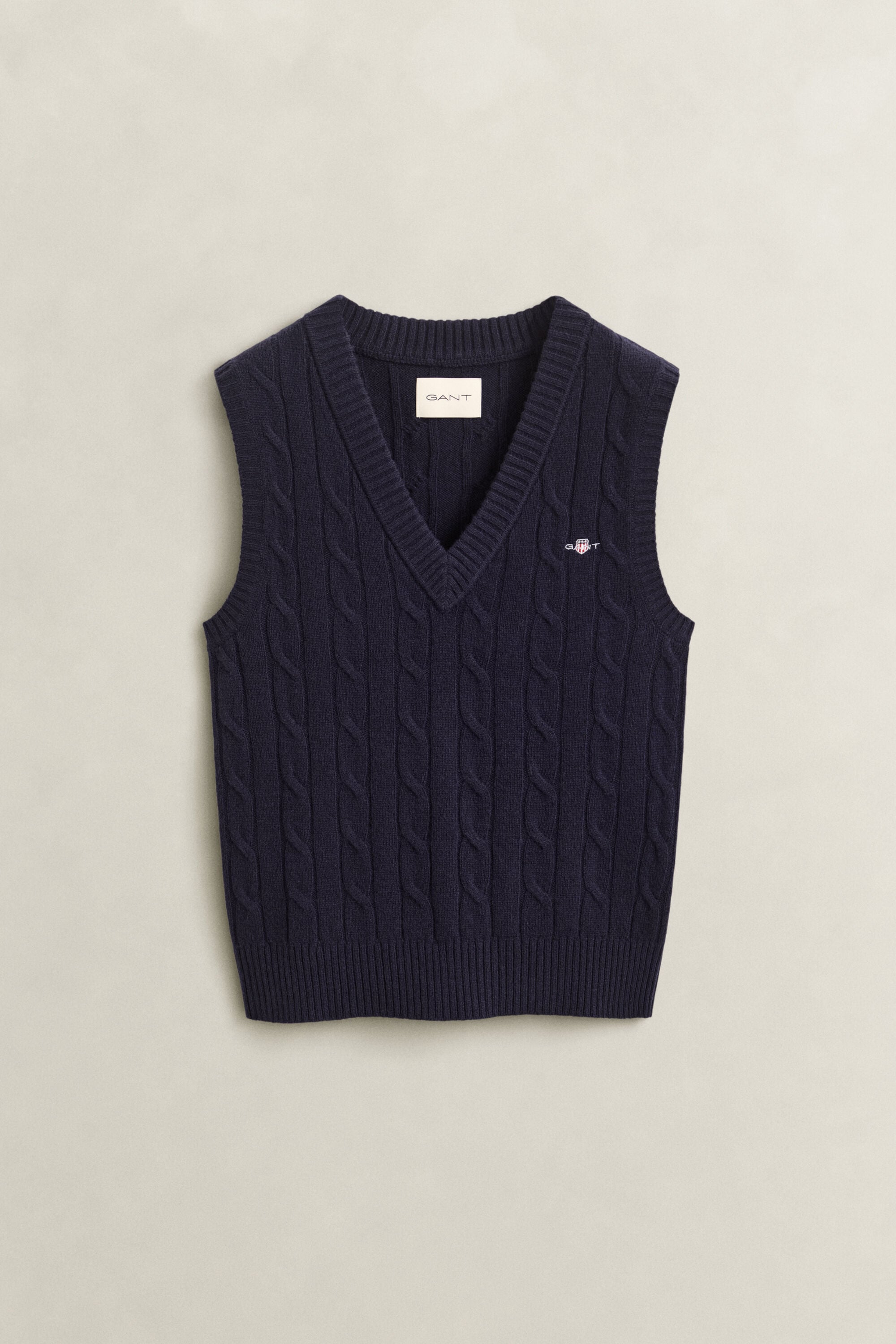 Pull sans manches en maille de laine d'agneau à torsades
