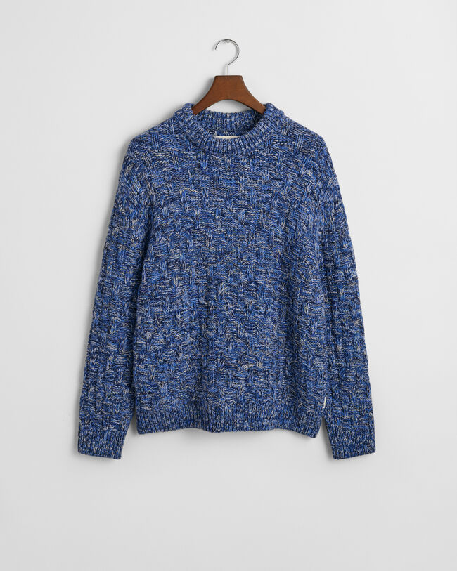 Trui met ronde hals van getextureerde wolmix