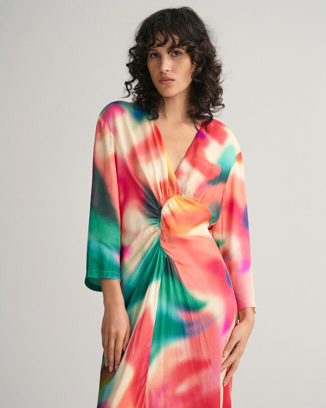 Robe fronc&eacute;e &agrave; imprim&eacute; floral