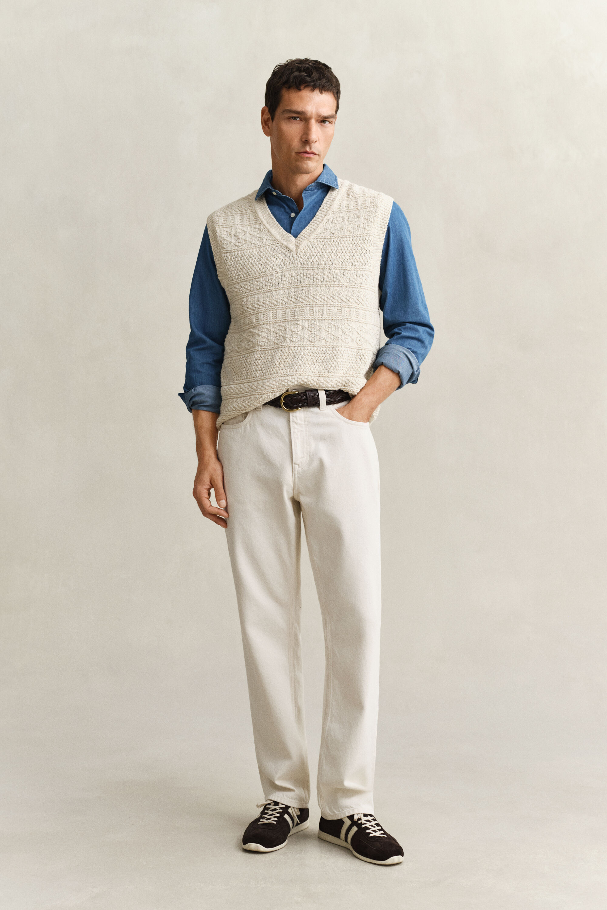 Indigo overhemd van keperstof