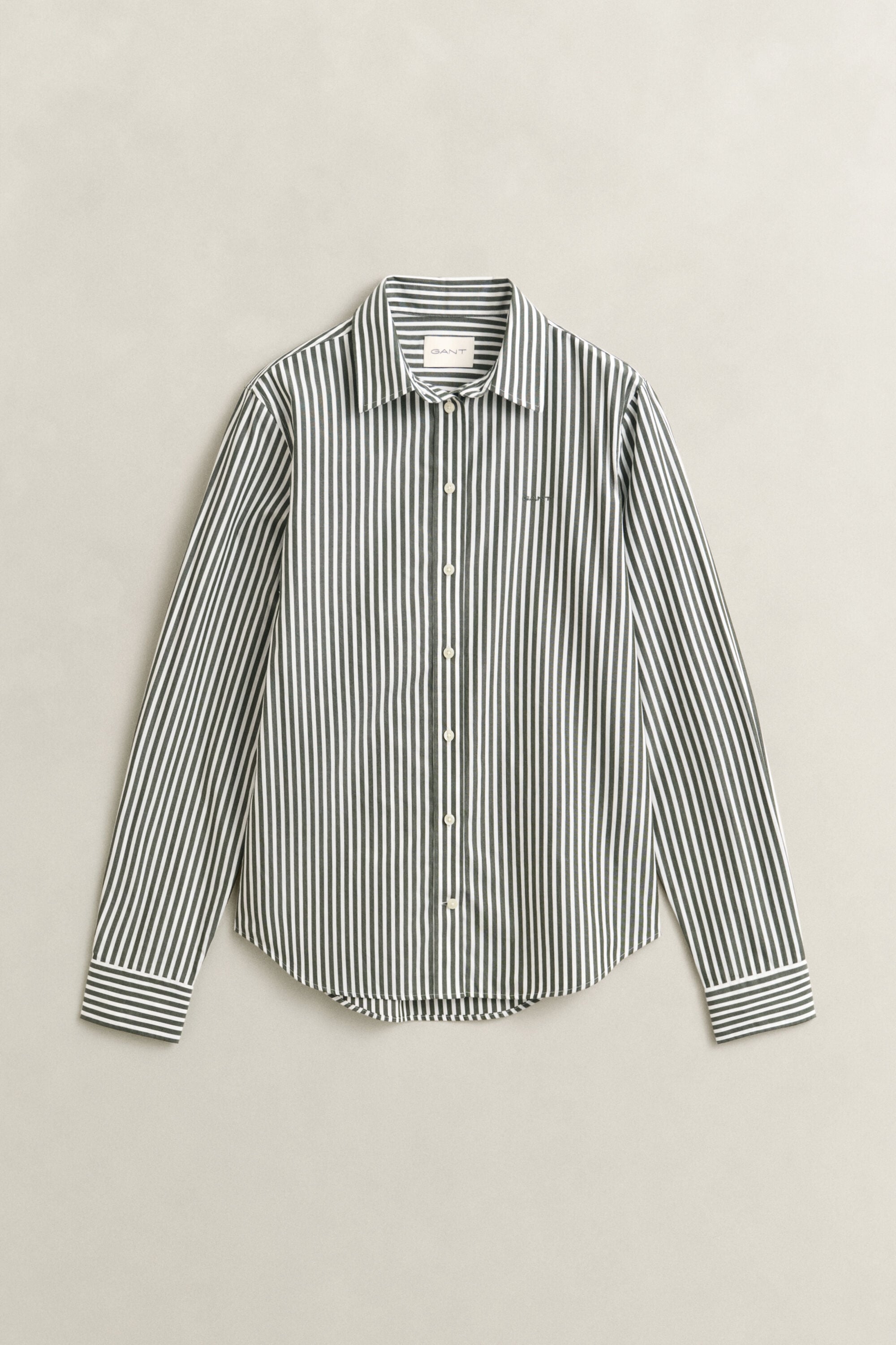 Chemise classique coupe regular en popeline à rayures