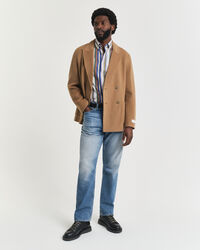 Chemise coupe regular classique en popeline à rayures multicolores