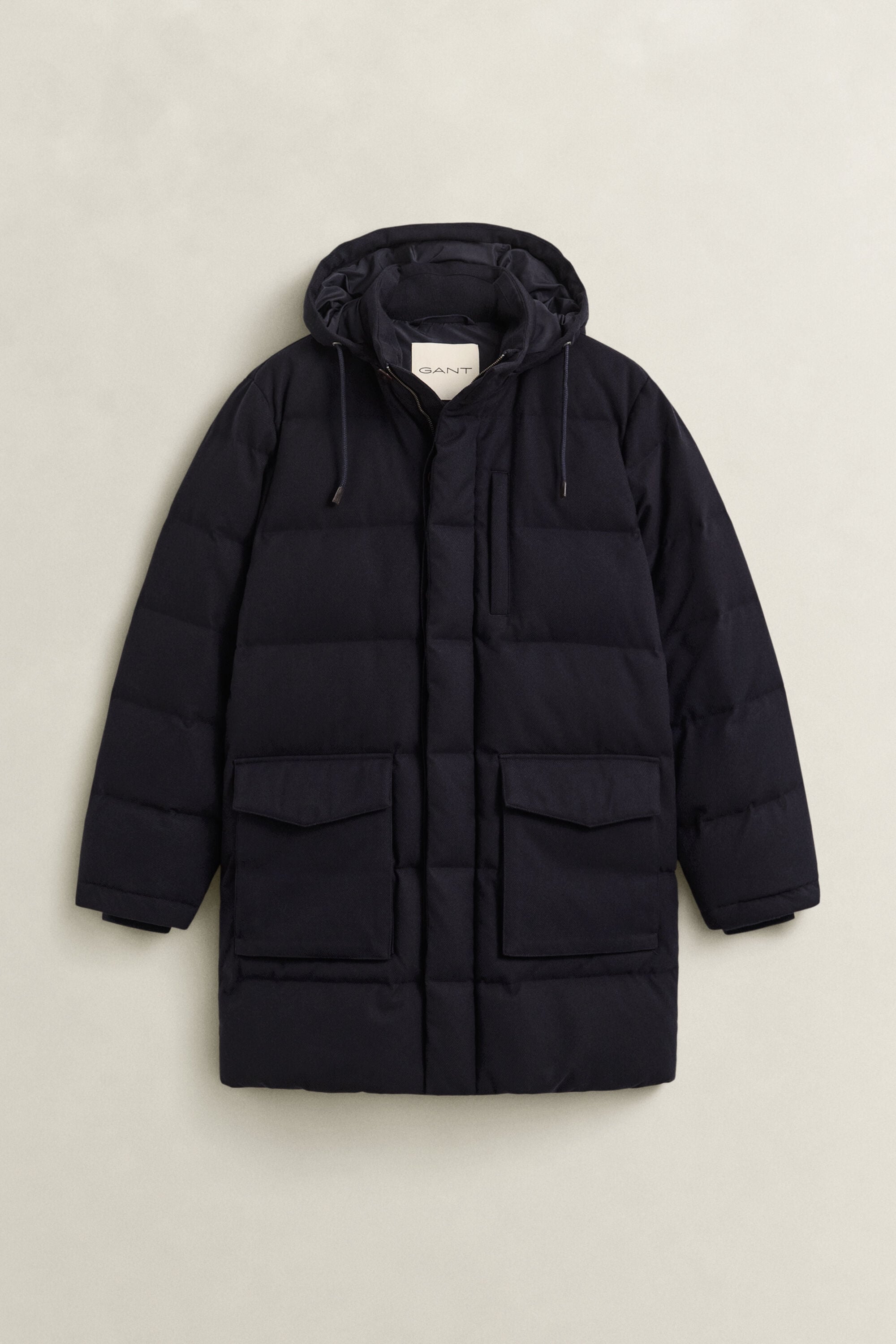Veste matelassée mi-longue en flanelle