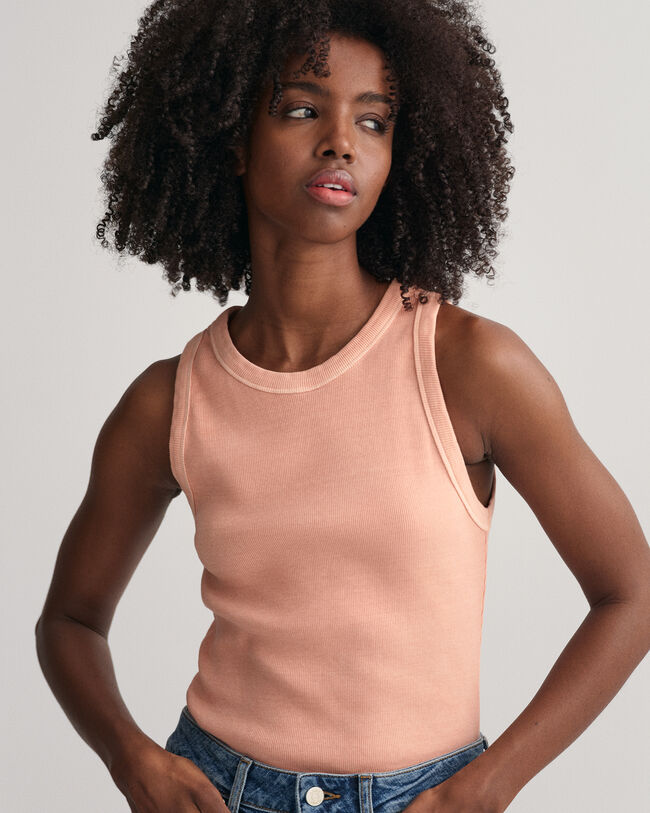 Débardeur côtelé à col montant Sunfaded