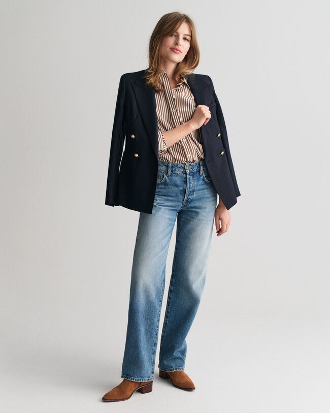 Regular Fit Classic hemd met strepen van poplin