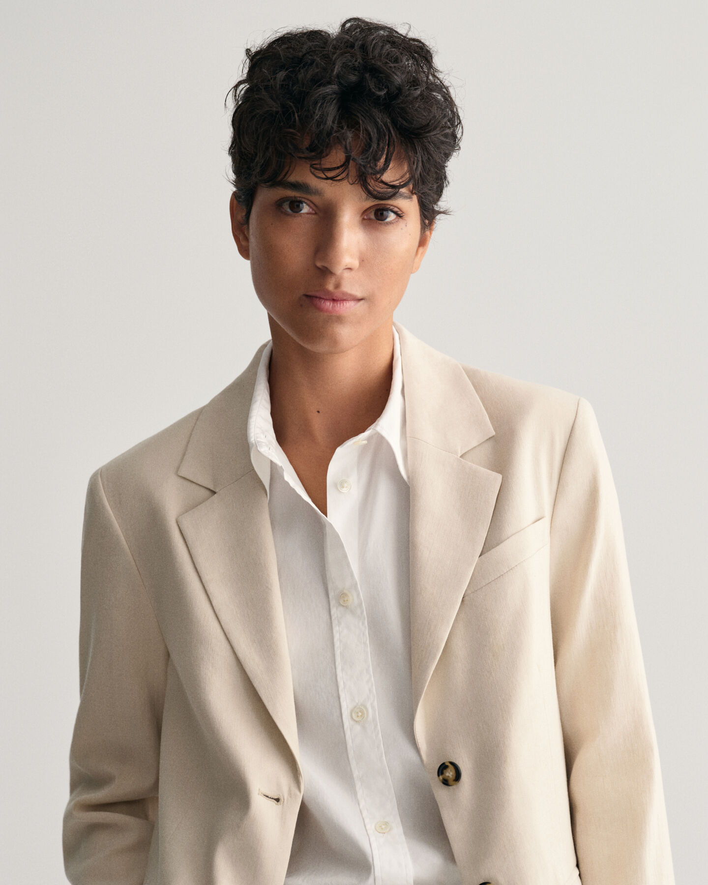 Veste blazer en lin stretch regular fit