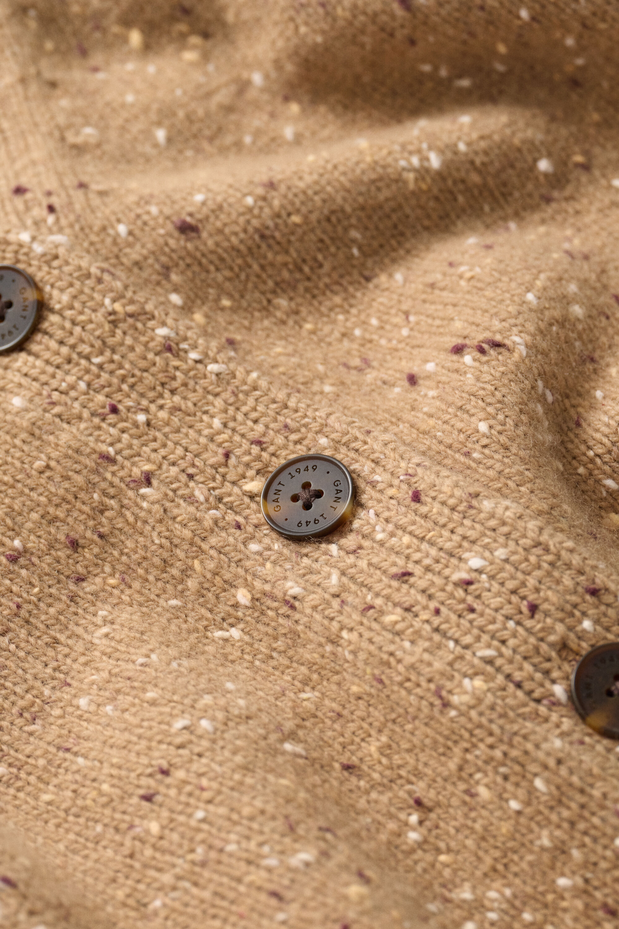 Cardigan en laine mouchetée mélangée