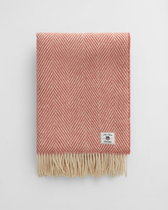 Jeté de lit en laine à chevrons