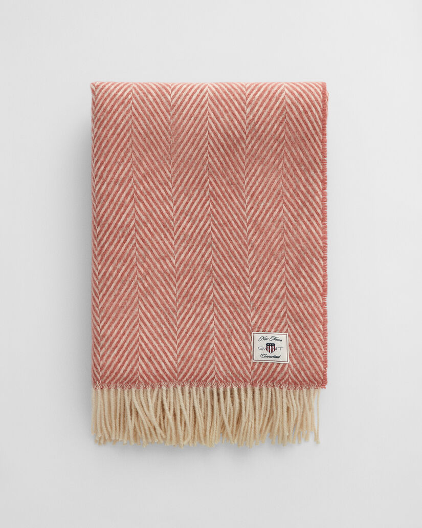 Jeté de lit en laine à chevrons