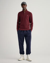 Pull en coton &agrave; demi-zip Texture