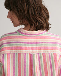 Linnen overhemdjurk met veelkleurige strepen