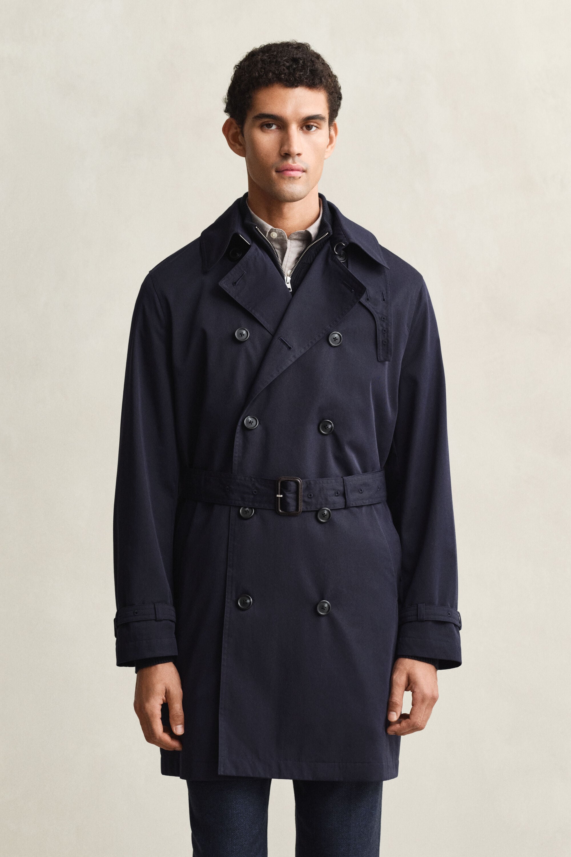 Trenchcoat van katoenmix