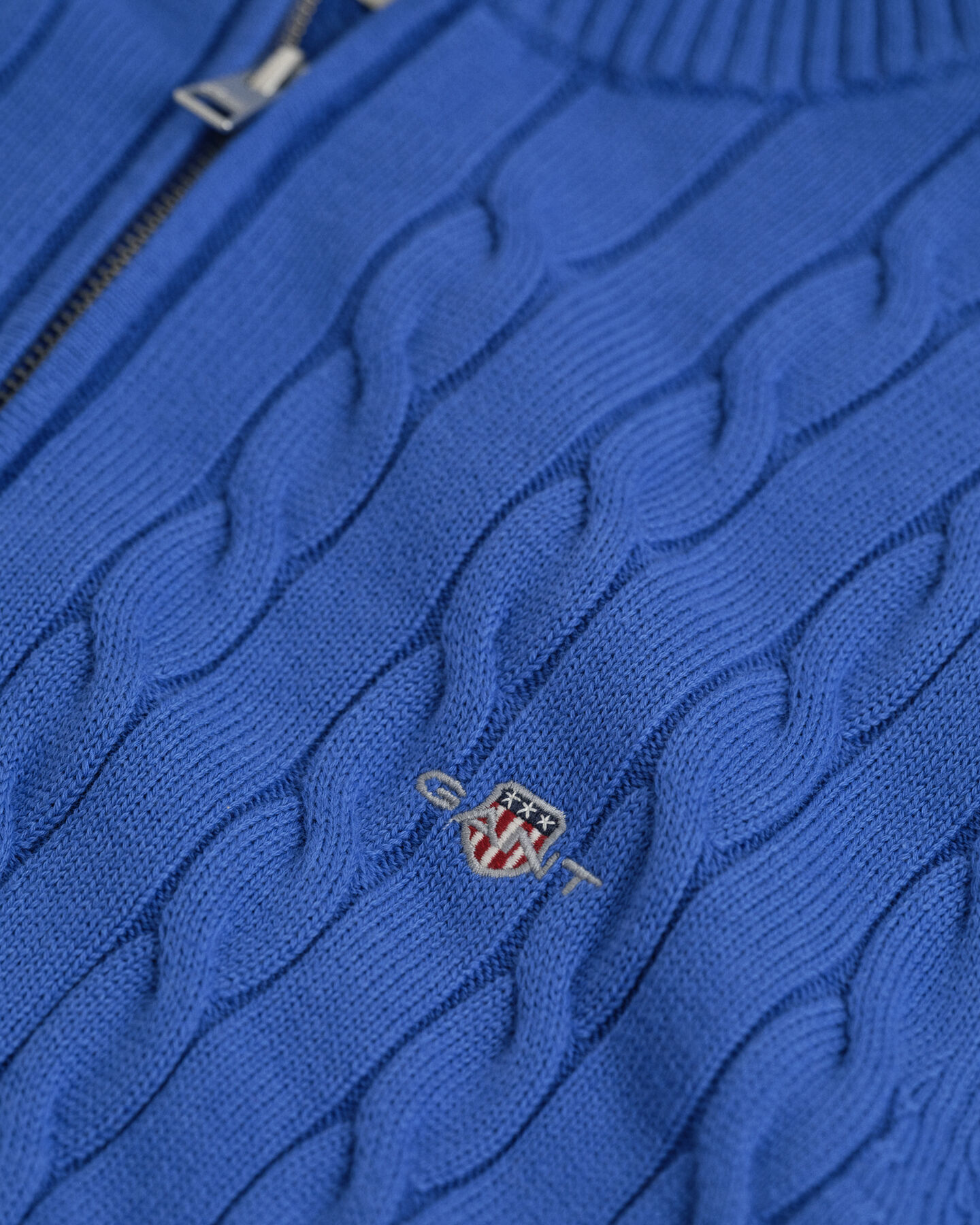 Pull à demi-zip en maille de coton torsadée