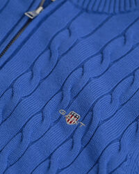 Pull à demi-zip en maille de coton torsadée