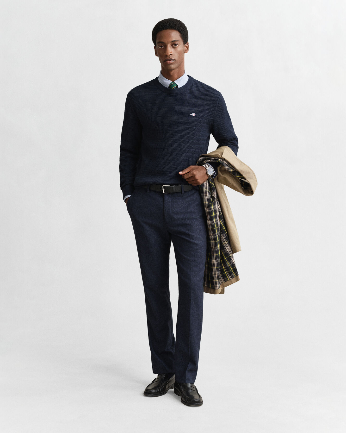 Pull col rond en maille torsadée