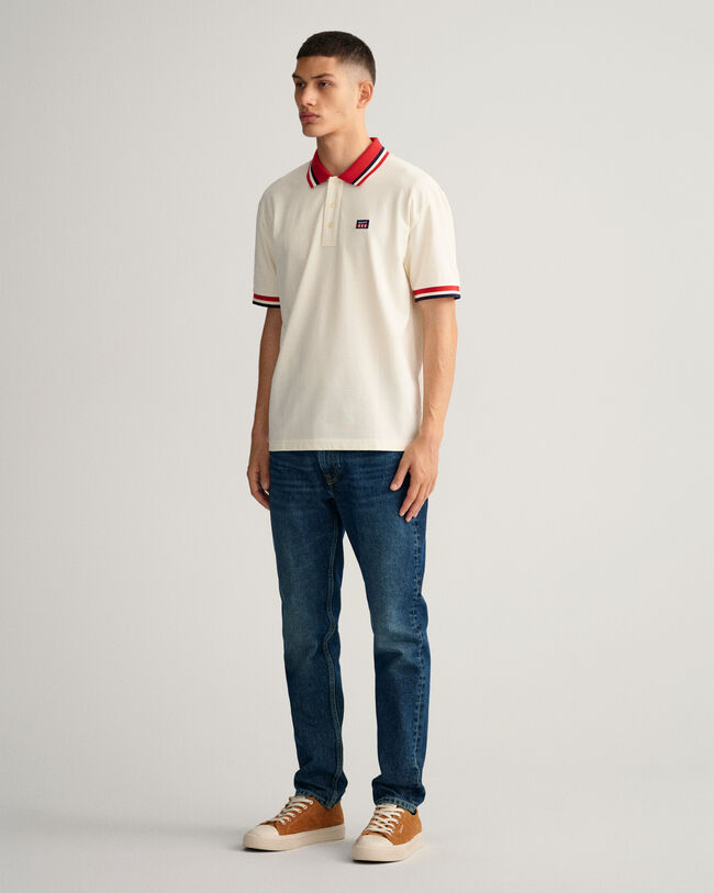 Retro Flag piqu&eacute; poloshirt