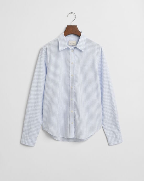 Regular Fit poplin hemd met Gingham-ruitje