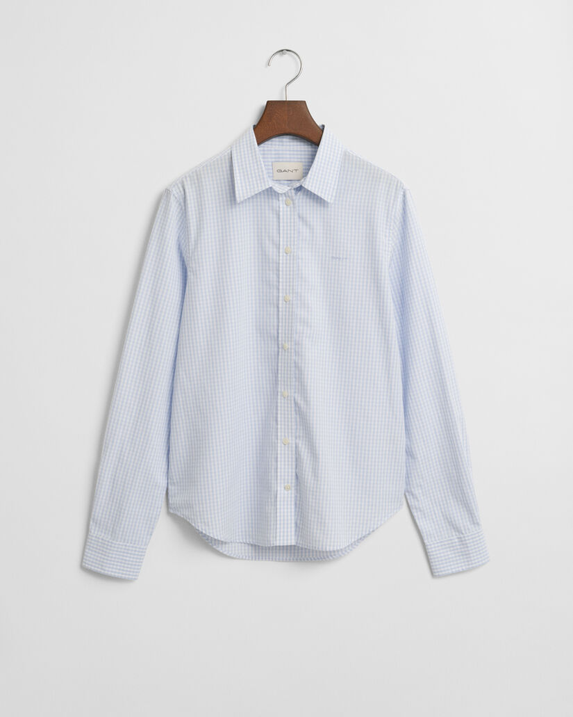 Regular Fit poplin hemd met Gingham-ruitje