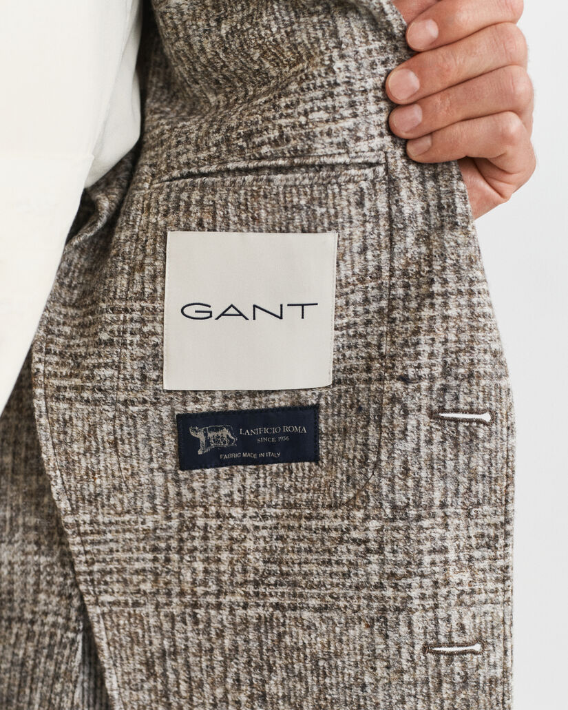 Veste blazer en maille à carreaux