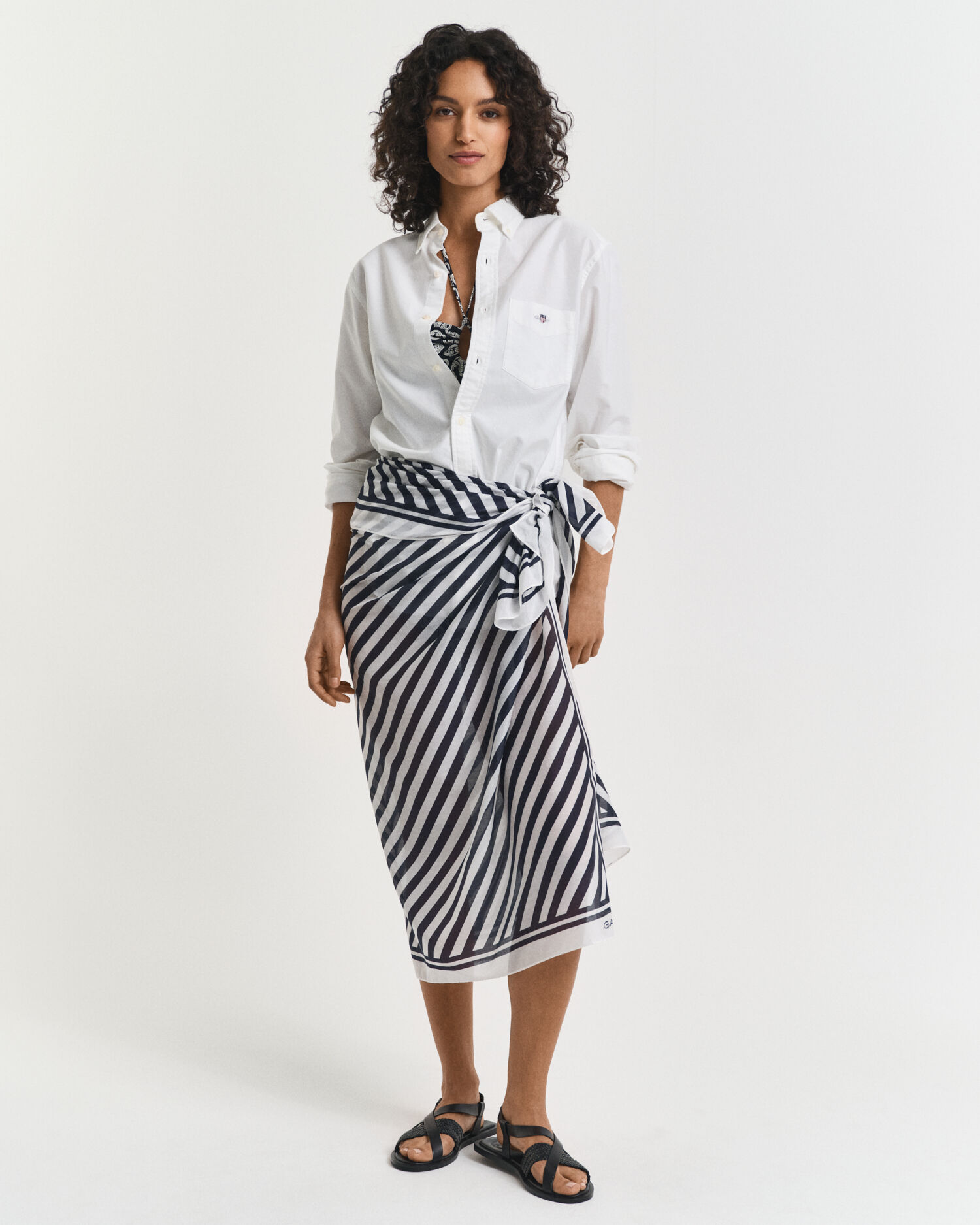 Sarong met visgraatprint