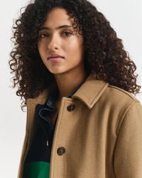 Caban court en laine mélangée