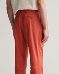 Slim Fit kostuumbroek van katoen en linnen