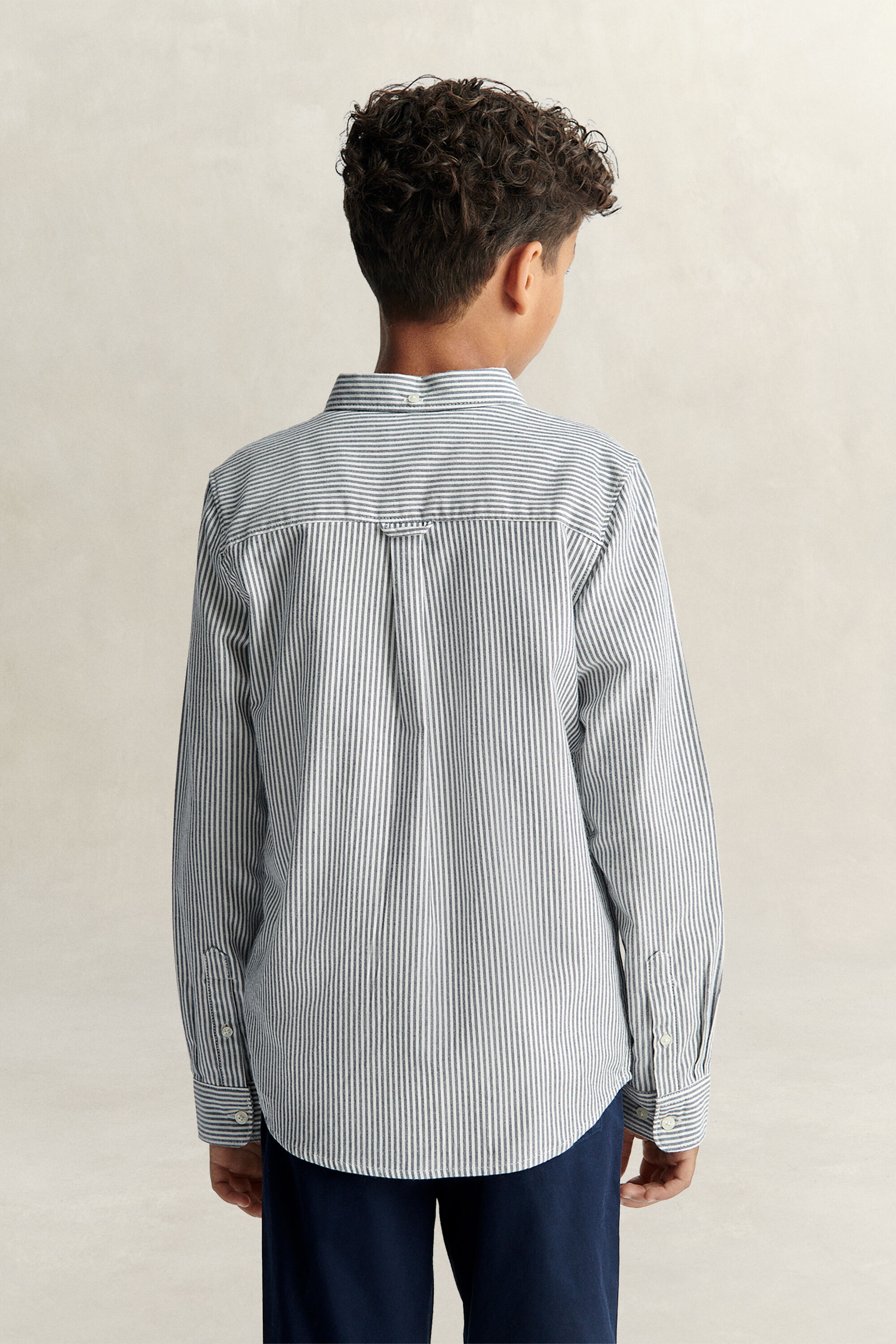 Chemise en coton Oxford à rayures avec écusson pour Ado Garçon