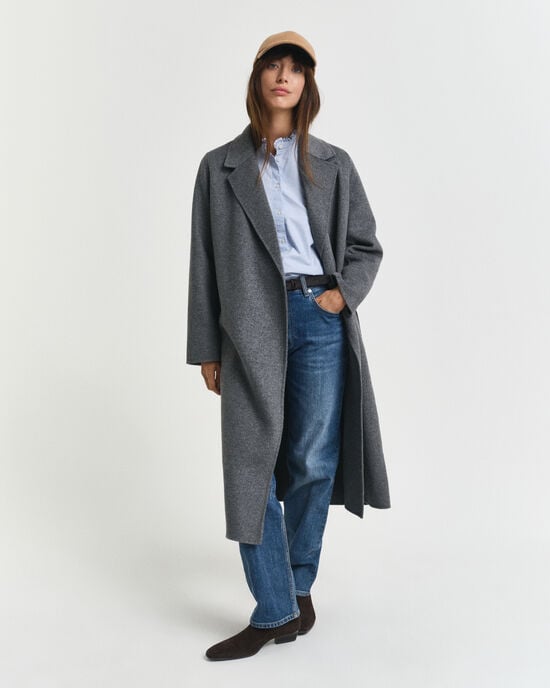 Manteau cousu main avec ceinture