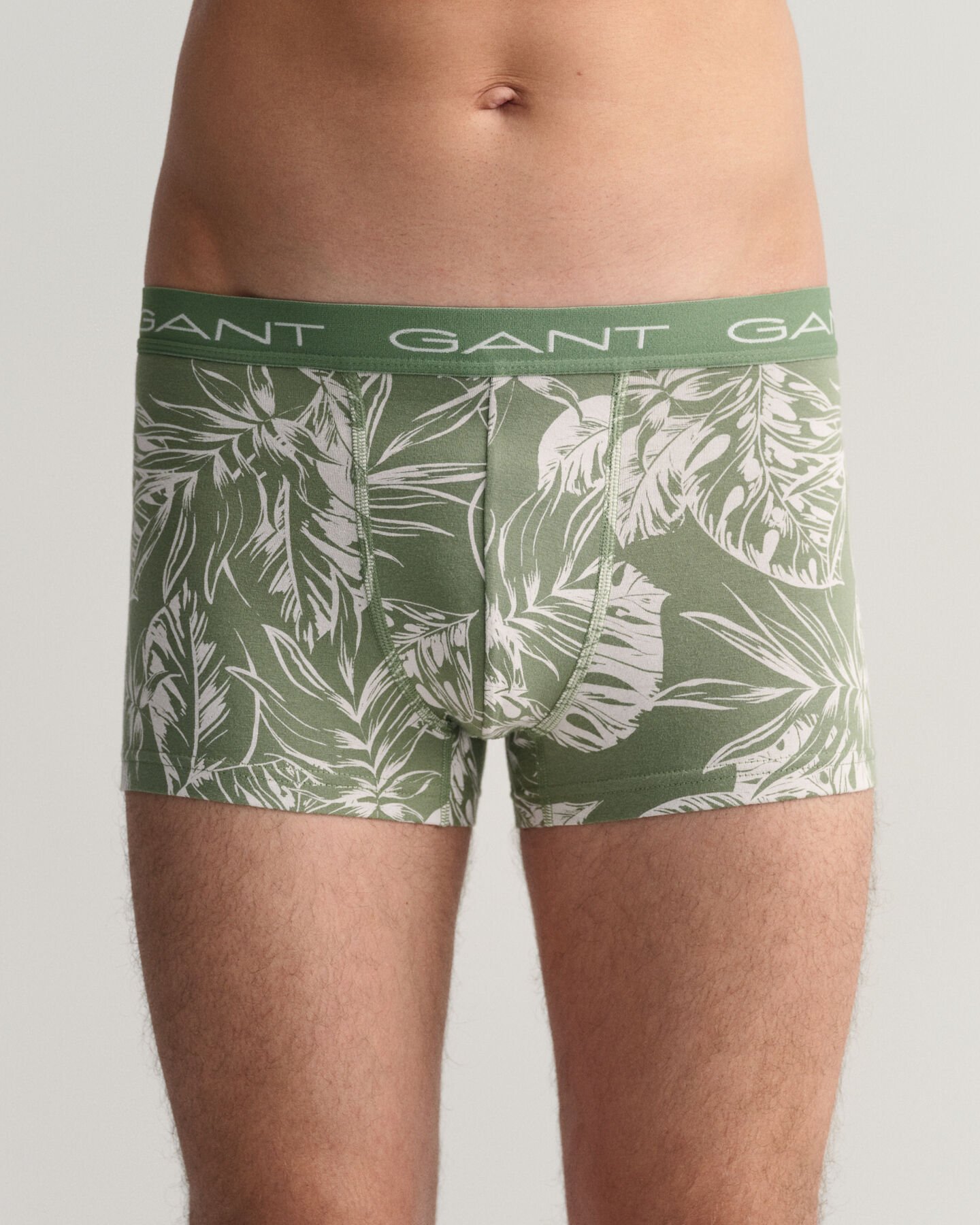 Set van drie boxershorts met Tropical leaves-print