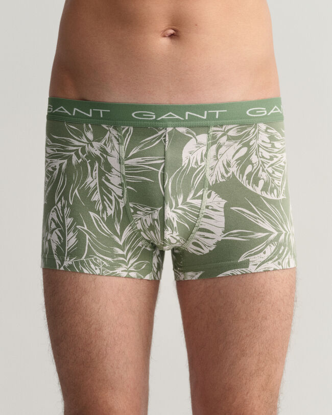 Set van drie boxershorts met Tropical leaves-print