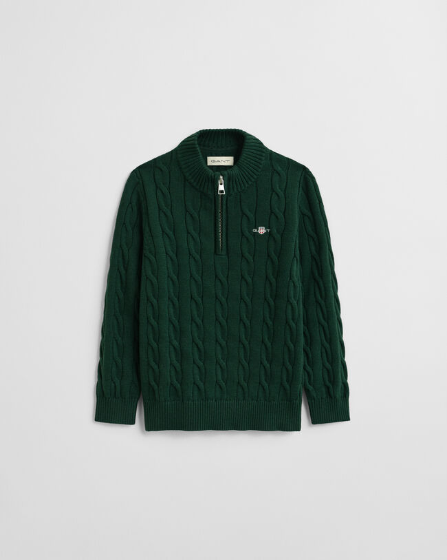 Pull à demi-zip en coton torsadé Enfant