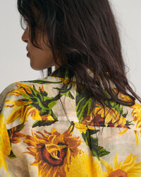 Relaxed Fit Sunflower-print overhemd van katoenzijde