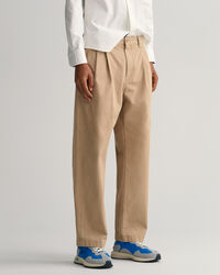 Pantalon chino relaxed fit plissé
