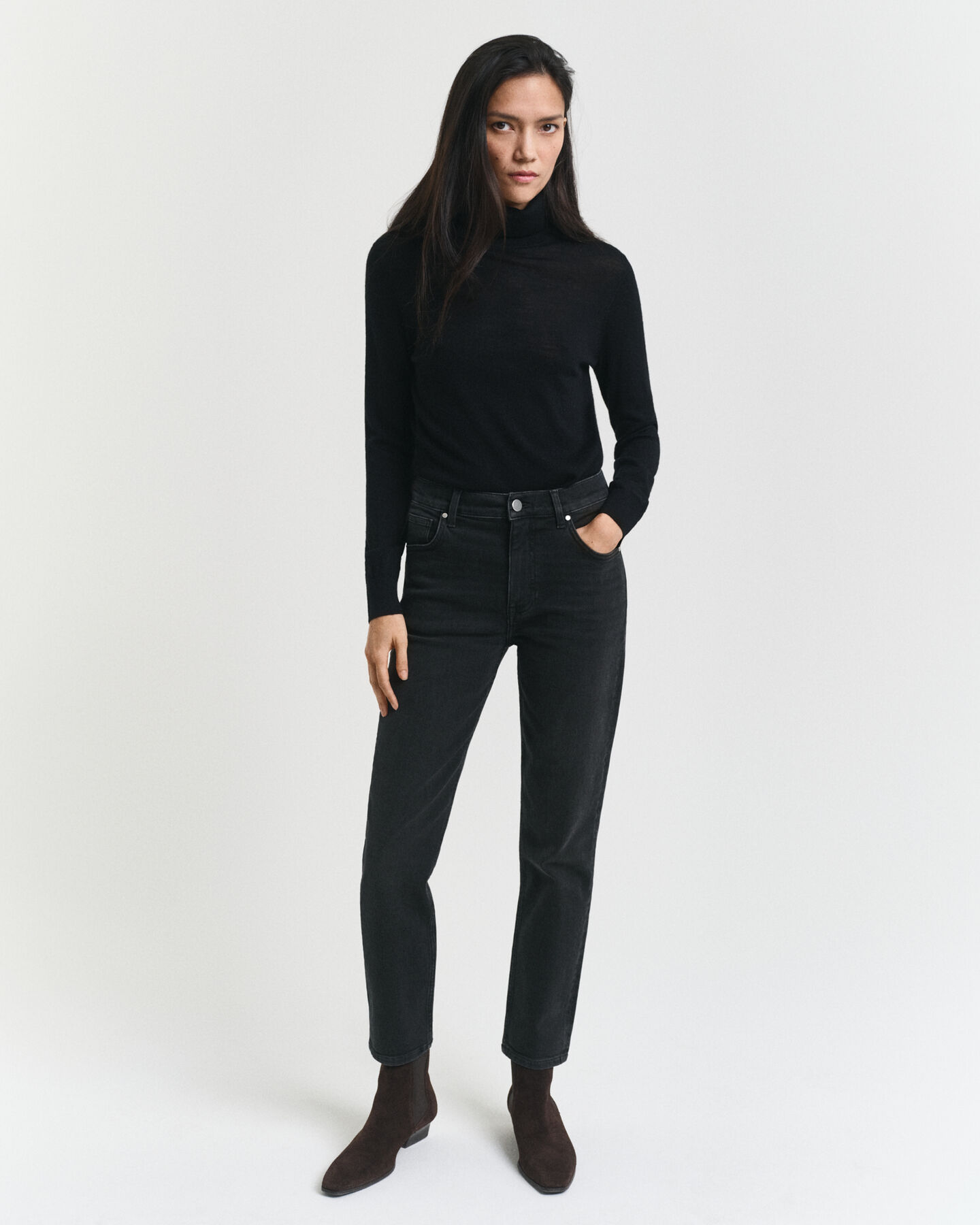 Zwarte Slim Fit cropped jeans