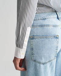 Chemise regular fit à rayures et col contrastant