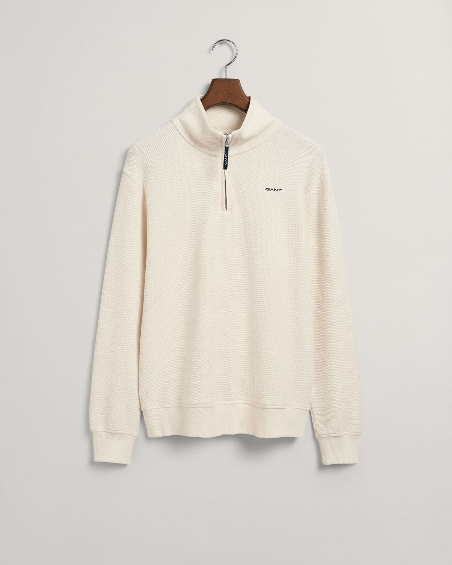 Pull &agrave; demi-zip Waffle Texture