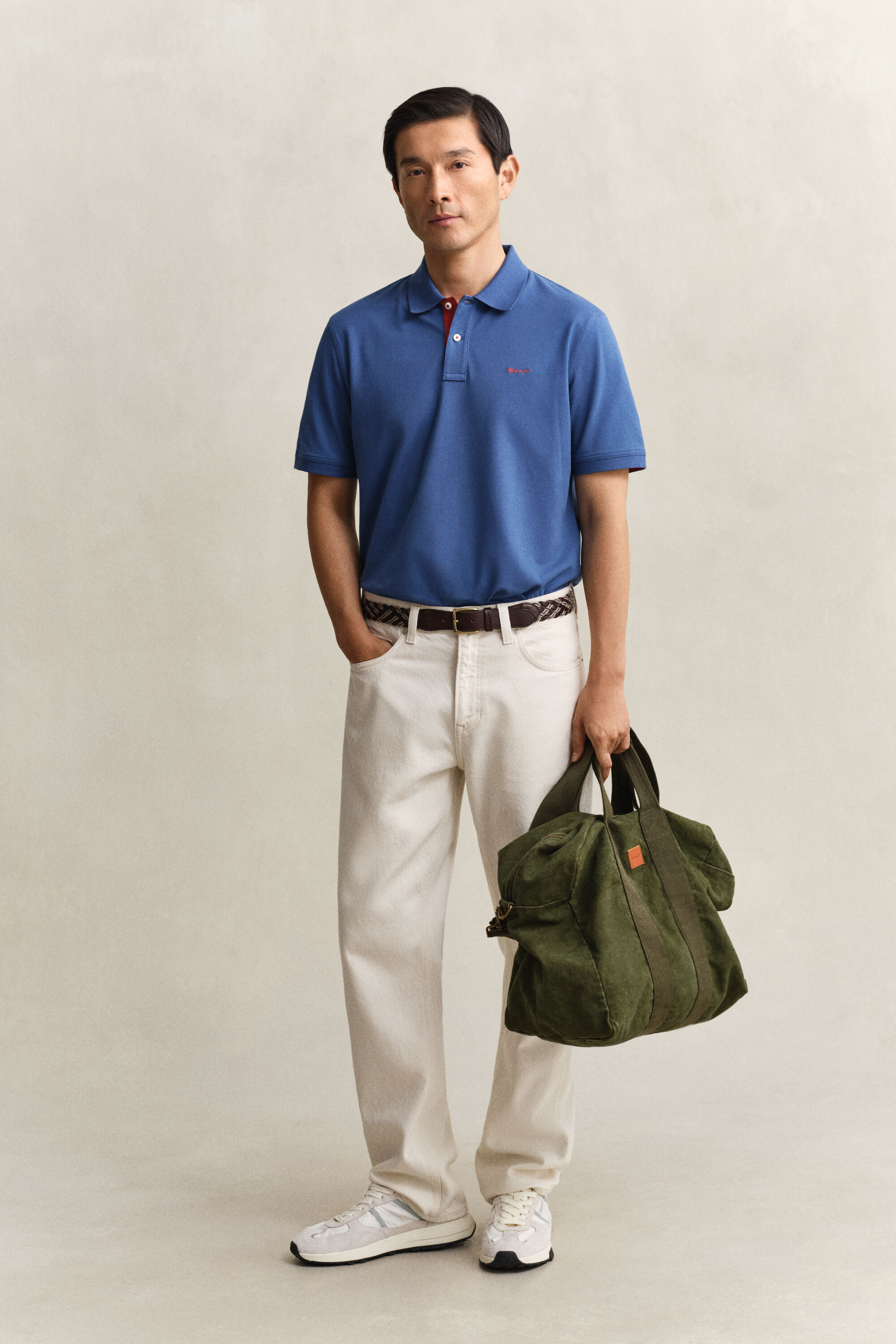 Polo en coton piqué contrastant