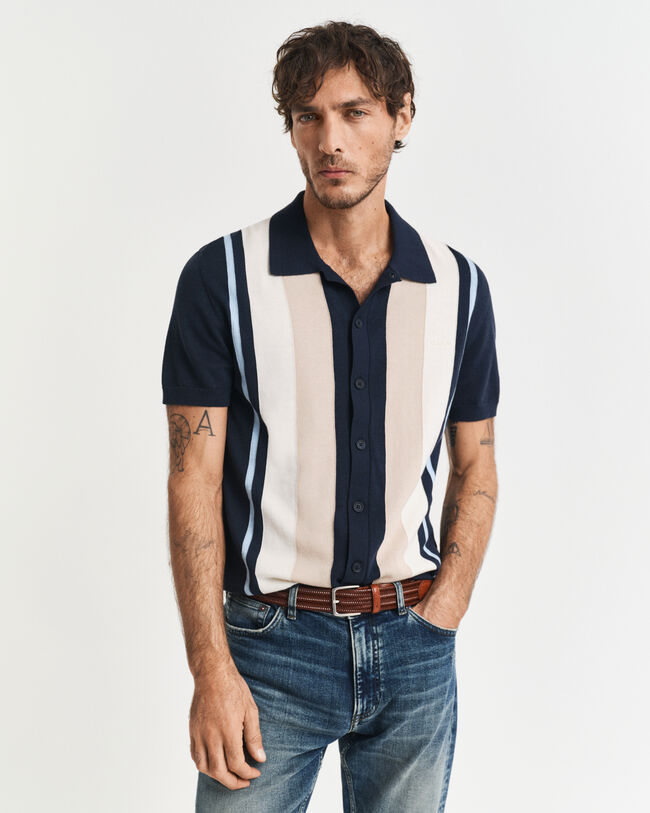 Katoenen poloshirt met kleurblokken