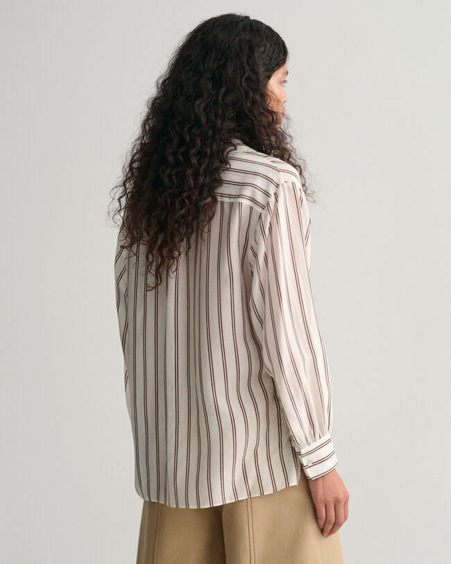 Gestreepte blouse met V-hals