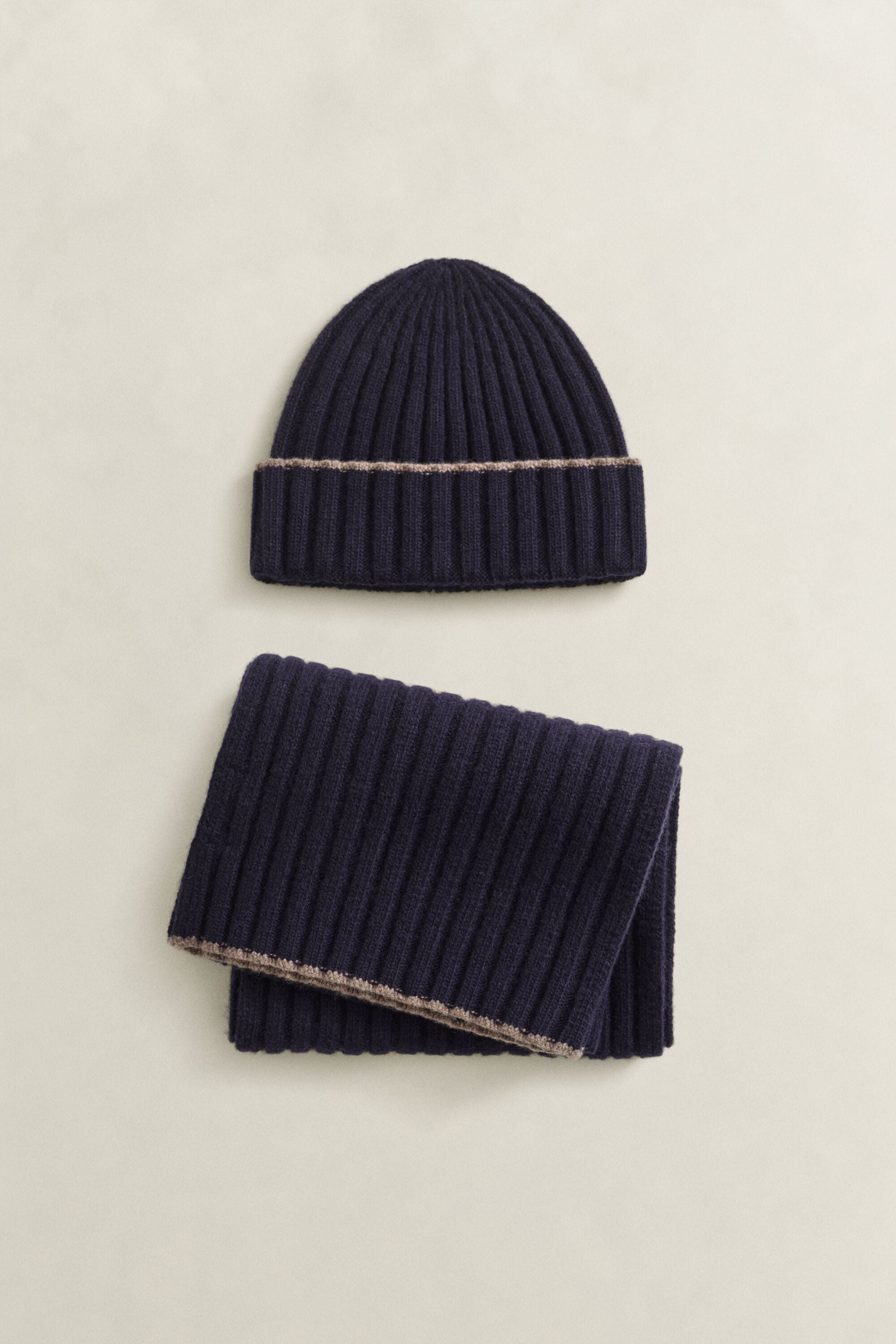 Coffret cadeau écharpe et bonnet à liseré