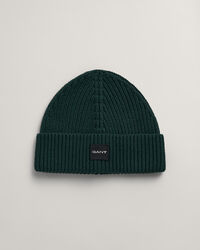 Katoenen ribgebreide beanie