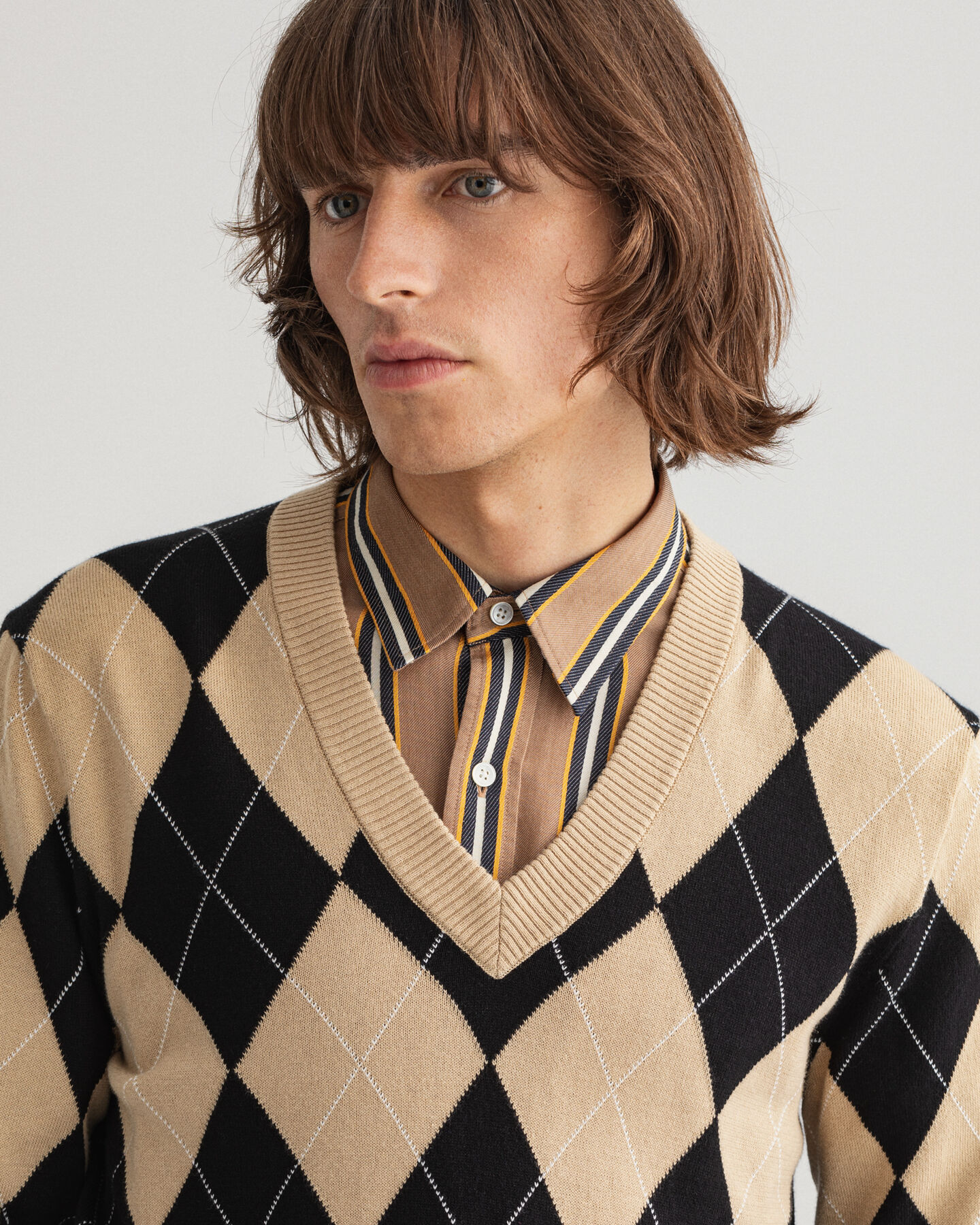 Argyle V-Neck Sweater