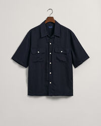 Relaxed Fit hemd met korte mouwen van linnen en lyocell