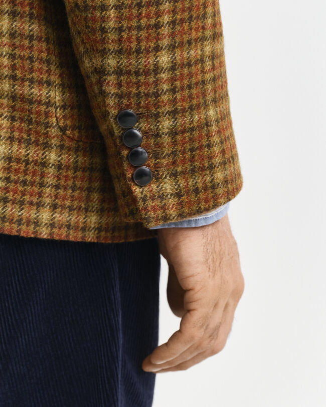 Veste blazer coupe décontractée en tweed à carreaux