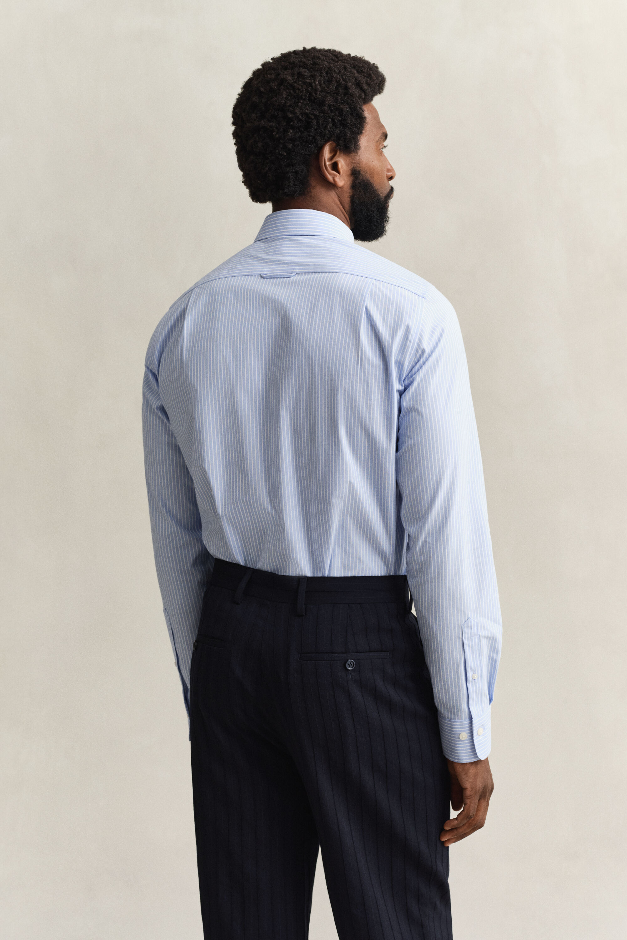 Gestreept overhemd van stretchpoplin