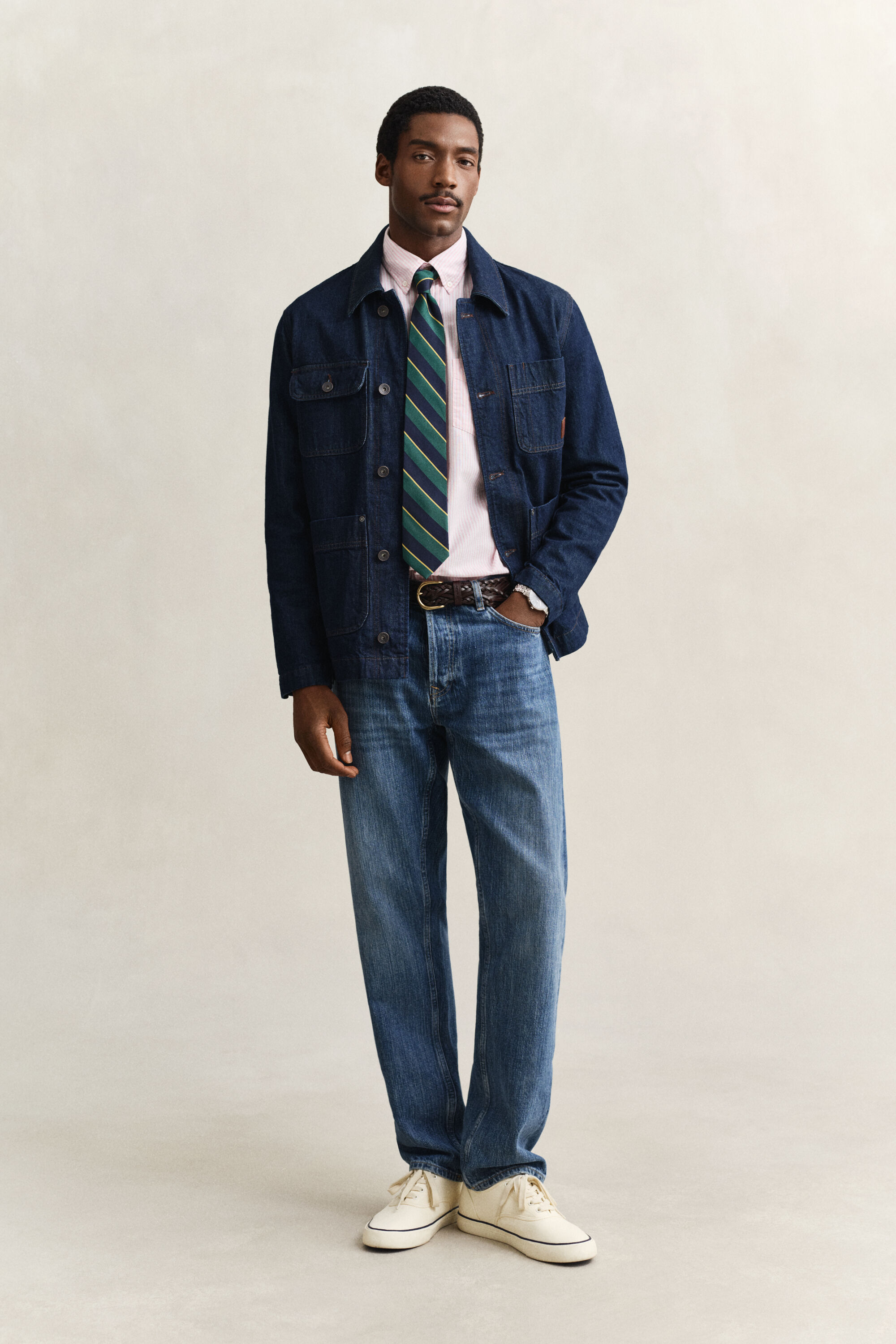 Klassiek Oxford-overhemd met Banker-streep