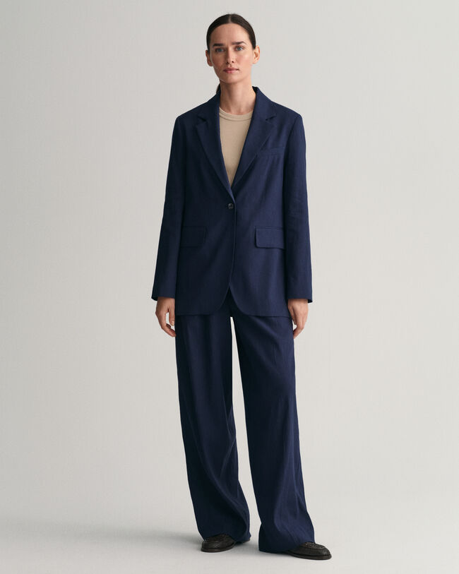 Veste blazer en lin stretch regular fit